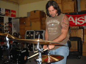 Todd trying out his new Paiste cymbals (2)